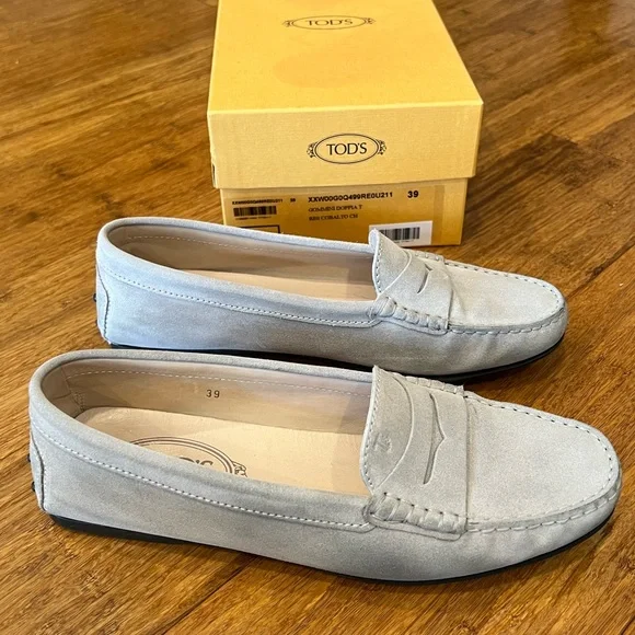 TOD’S CITY GOMMINO DRIVING SHOES IN SUEDE - light grayish taupe color size 39 - Picture 5 of 16